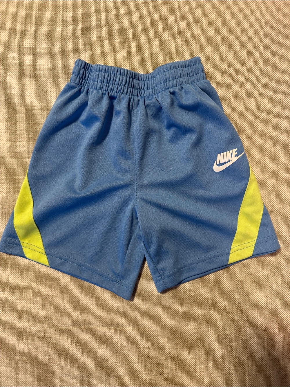 Nike Light Blue & Lime Green Kids Athletic Shorts